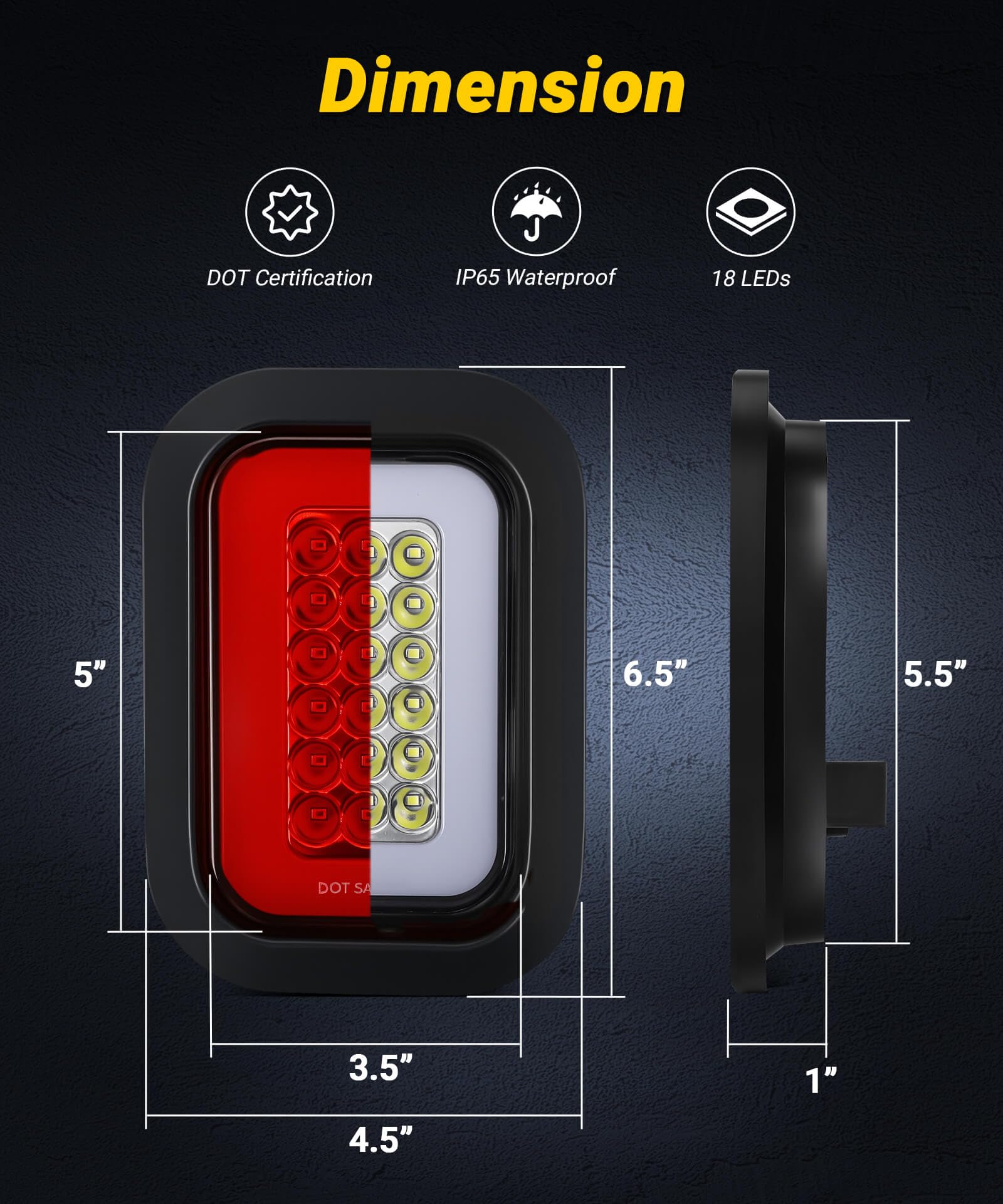 XtraGlow next to ruler and hand illustrating compact size and scale