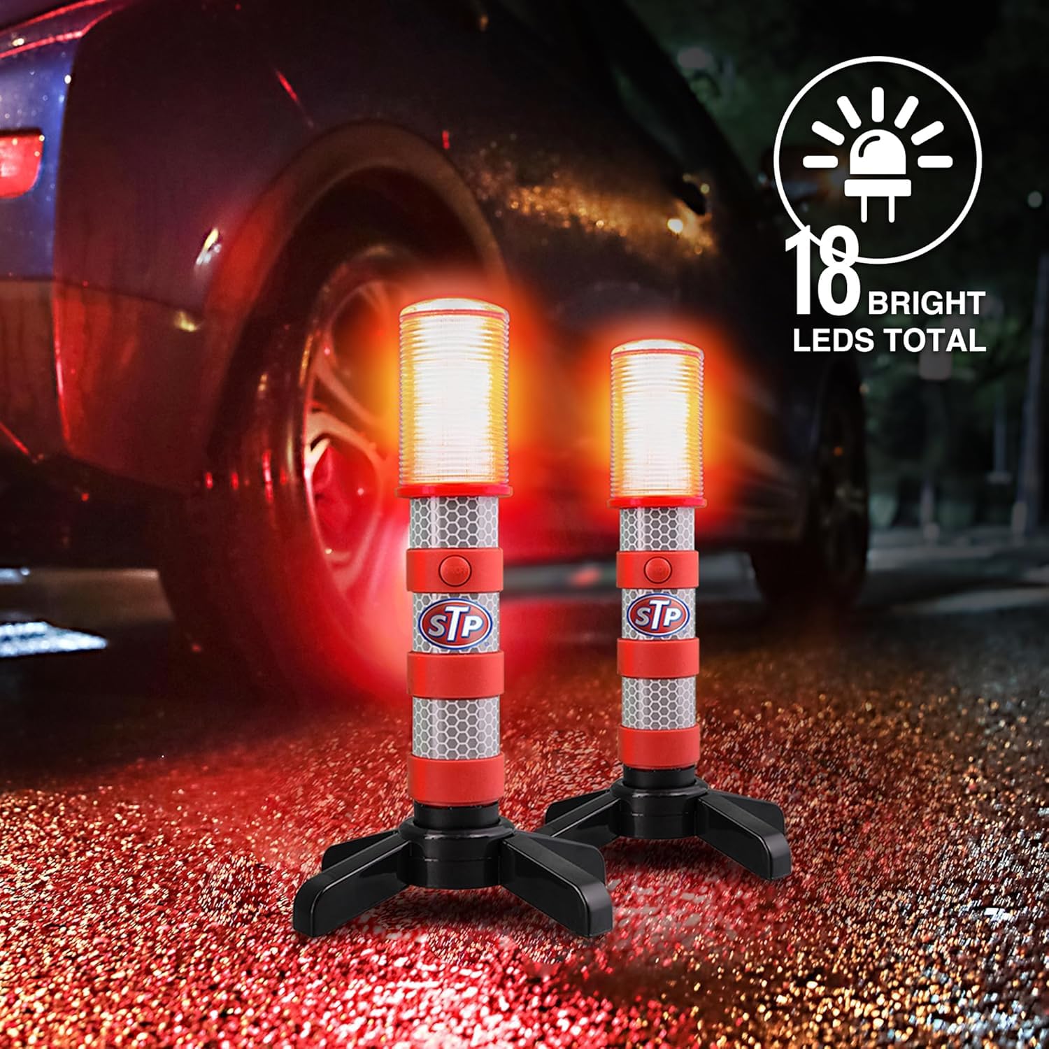 XTREME foldable stand deployed on pavement for stable upright warning light