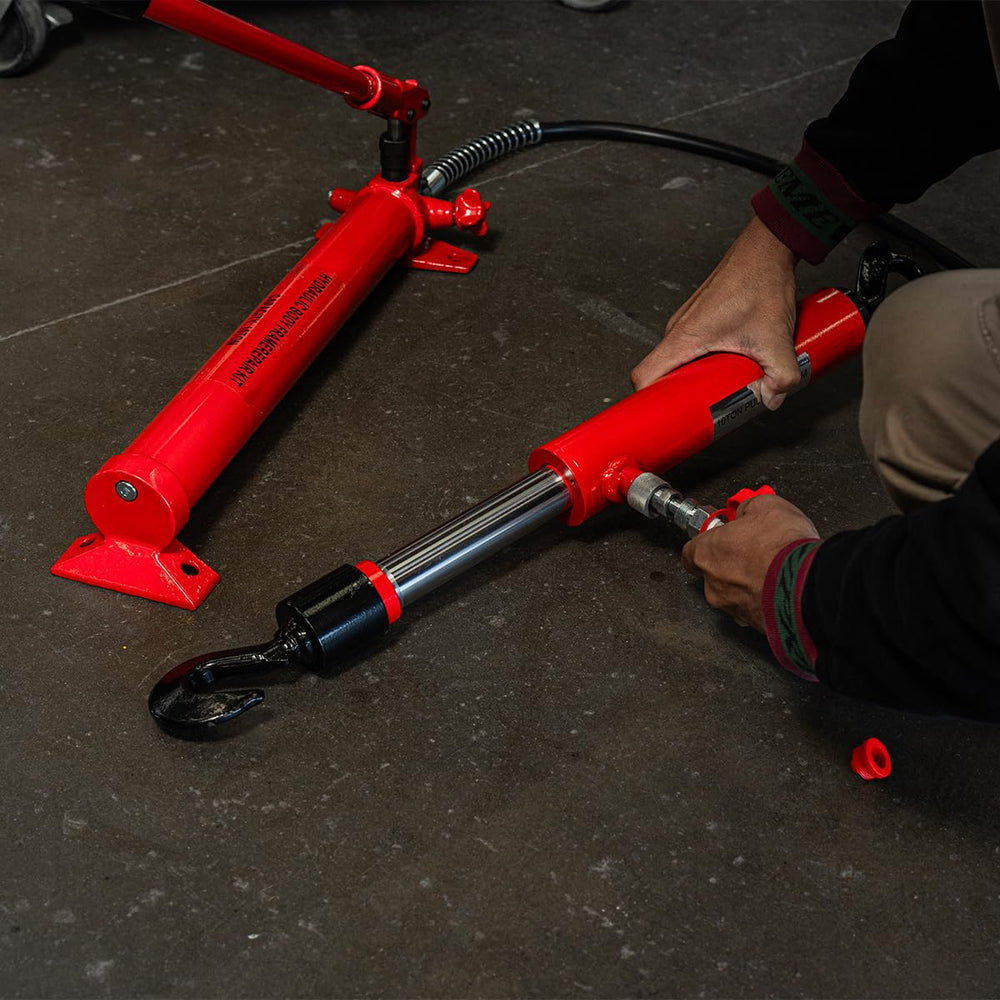 XtremepowerUS in use on auto body illustrating effective straightening and pulling