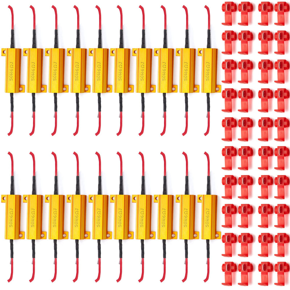 Xuhal front packaging showing 20 resistors and 40 connectors, clear contents benefit