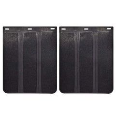 XUKEY front view of mud flaps showing dimensions and durable finish benefit protection