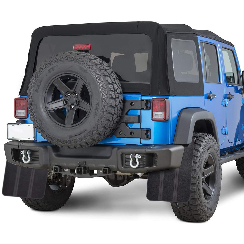 XUKEY mud flaps on a road-trip vehicle illustrating real-world protection benefit