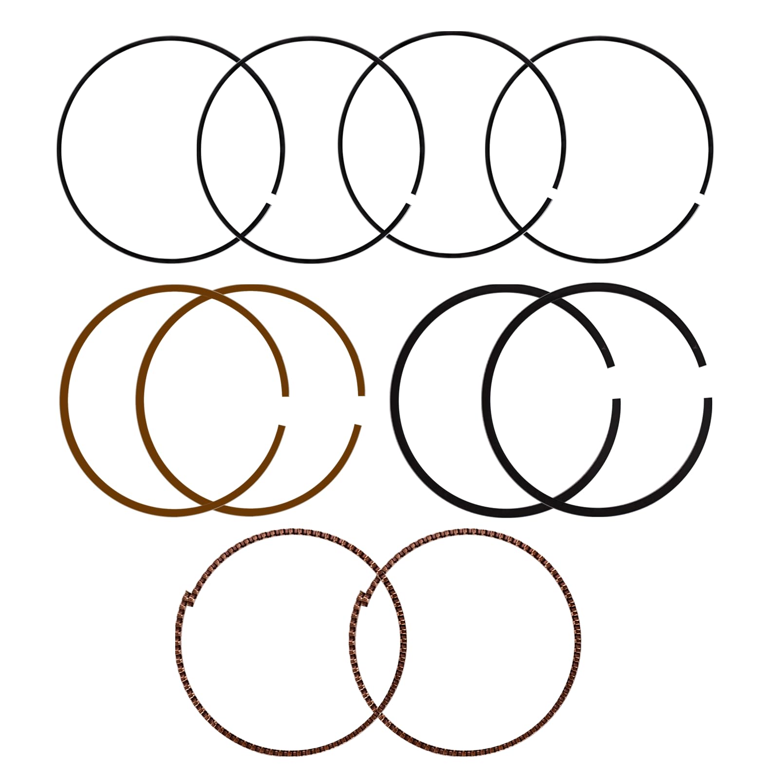 XYgdhqpt piston rings displayed near a small engine to show real-world application benefit