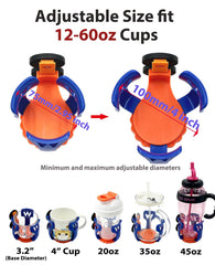 XYNOXRIDE detail of adjustable arms locking a cup firmly in place