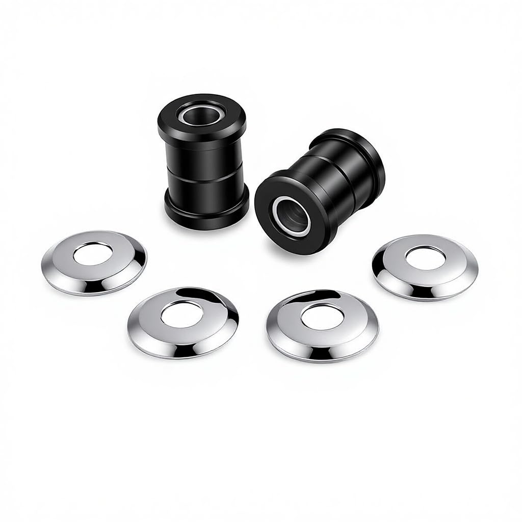 XYZMT riser bushings installed on Harley handlebar, delivers firmer handling