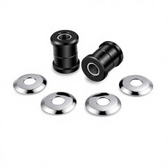 XYZMT riser bushings installed on Harley handlebar, delivers firmer handling