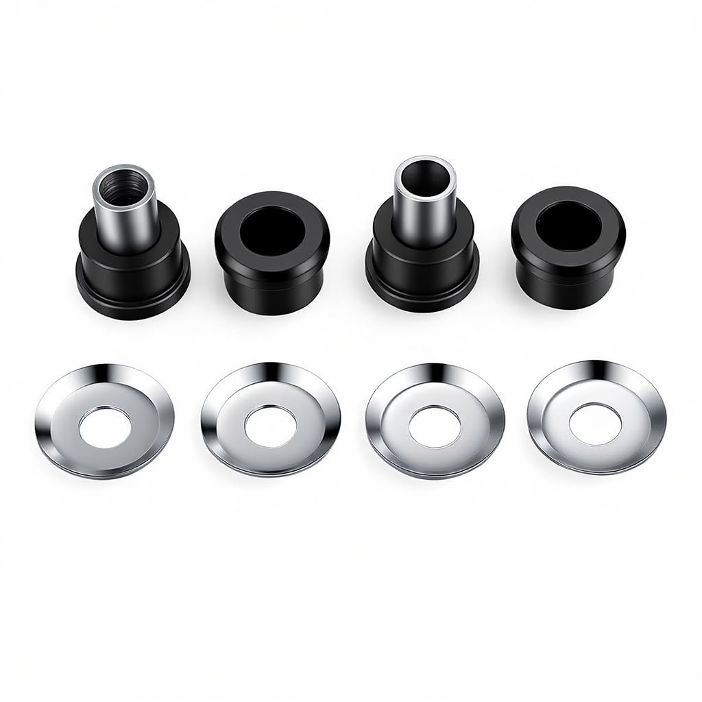 XYZMT bushings beside coin for scale, confirms compact accurate fit