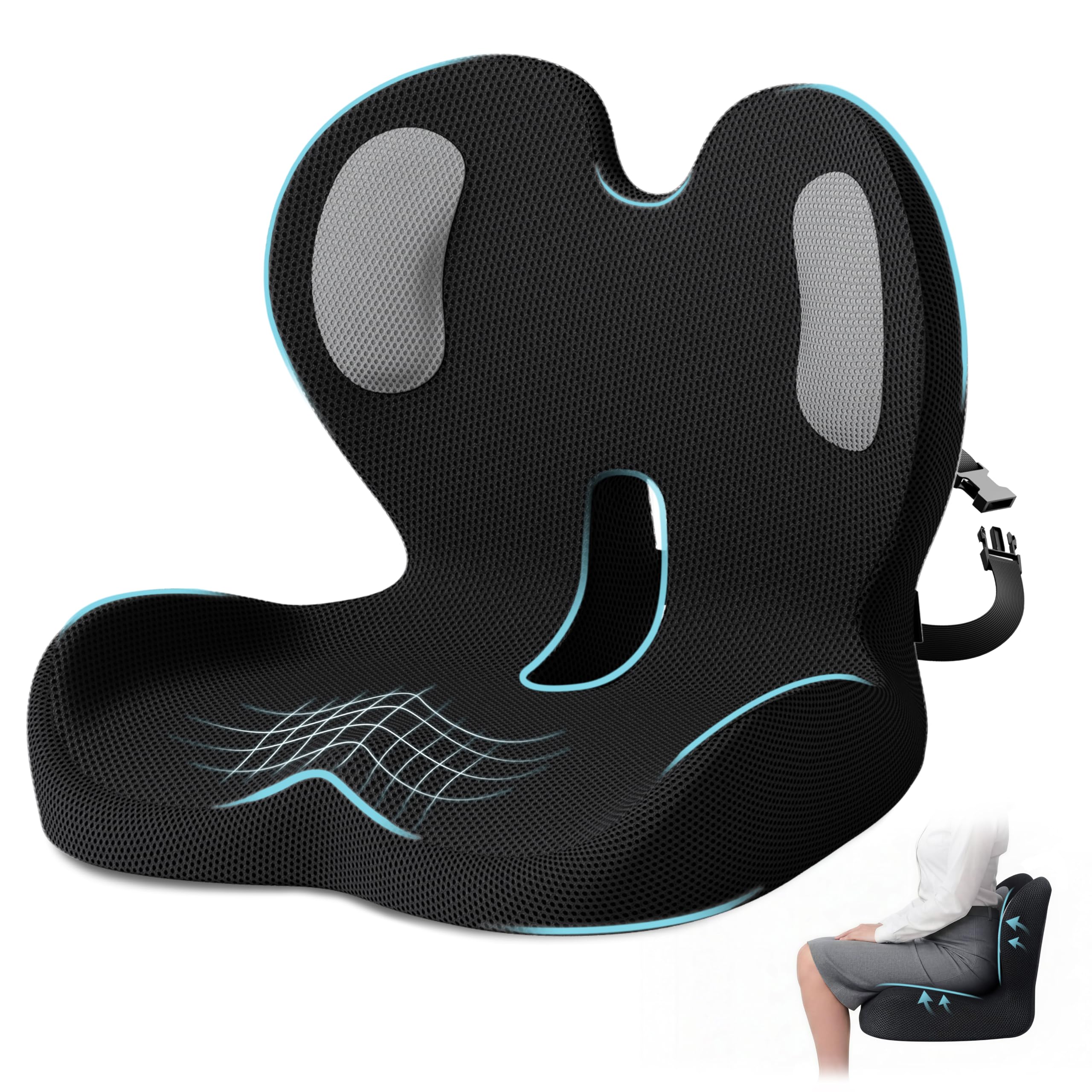 XZdream front view of cushion showing ergonomic shape and improved comfort
