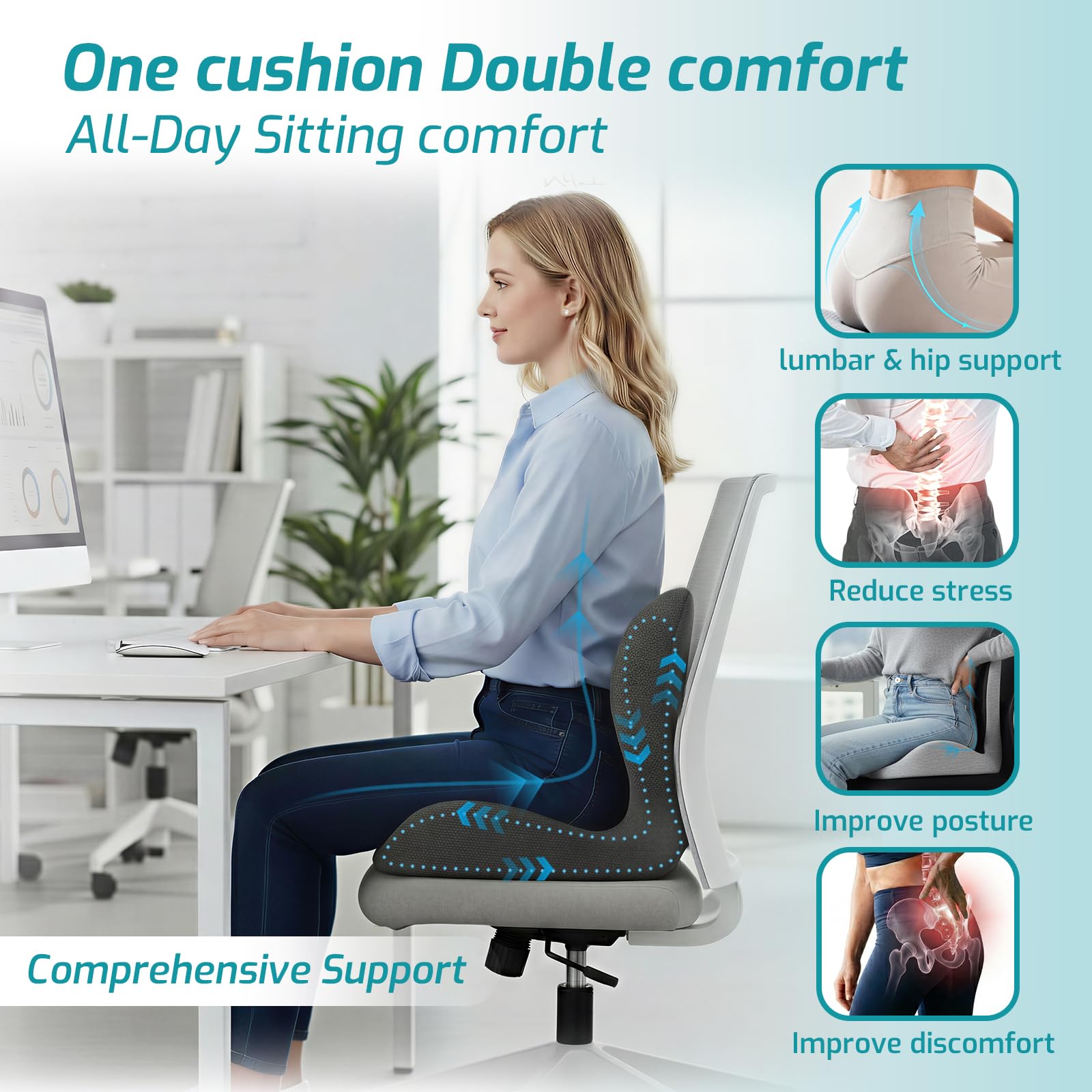 XZdream close-up of lumbar contour detail for better lower-back support