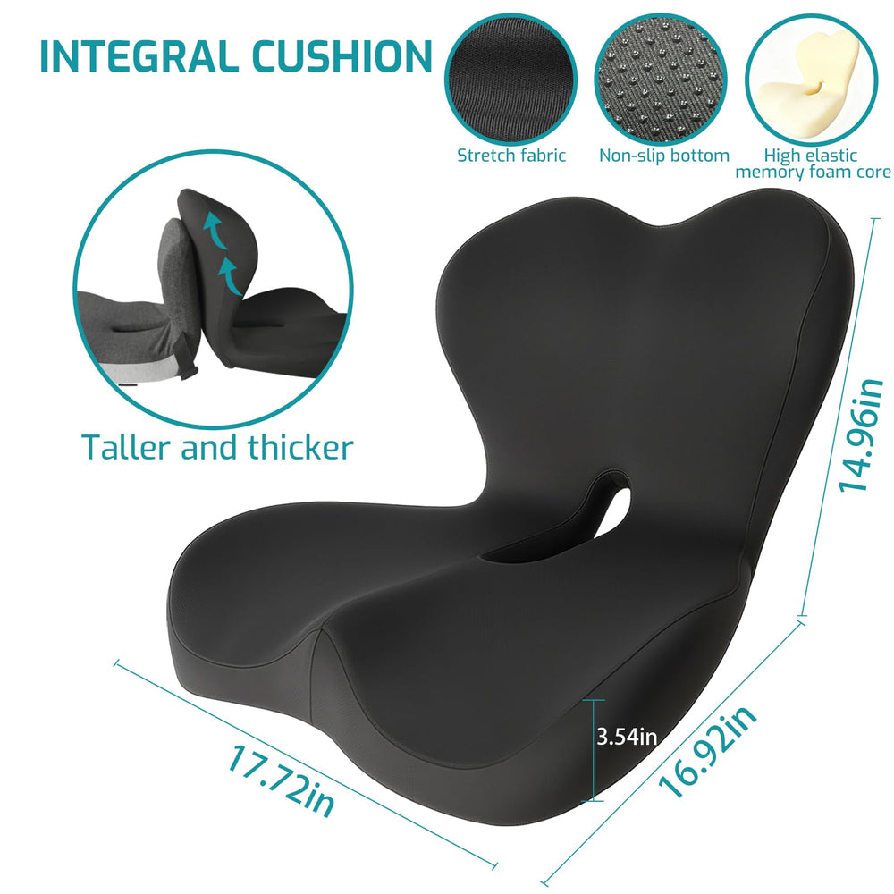 XZdream placed on an office chair showing improved posture support