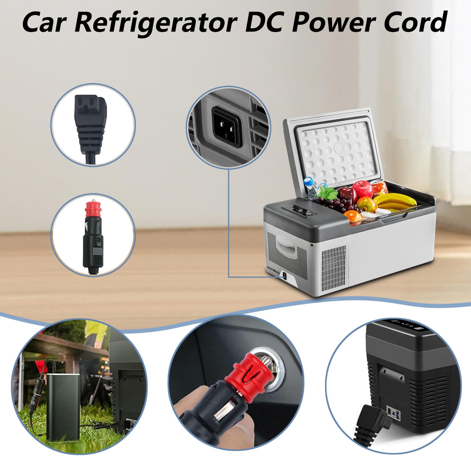 XZGm cable plugged into fridge inlet showing secure fit and reliable power benefit