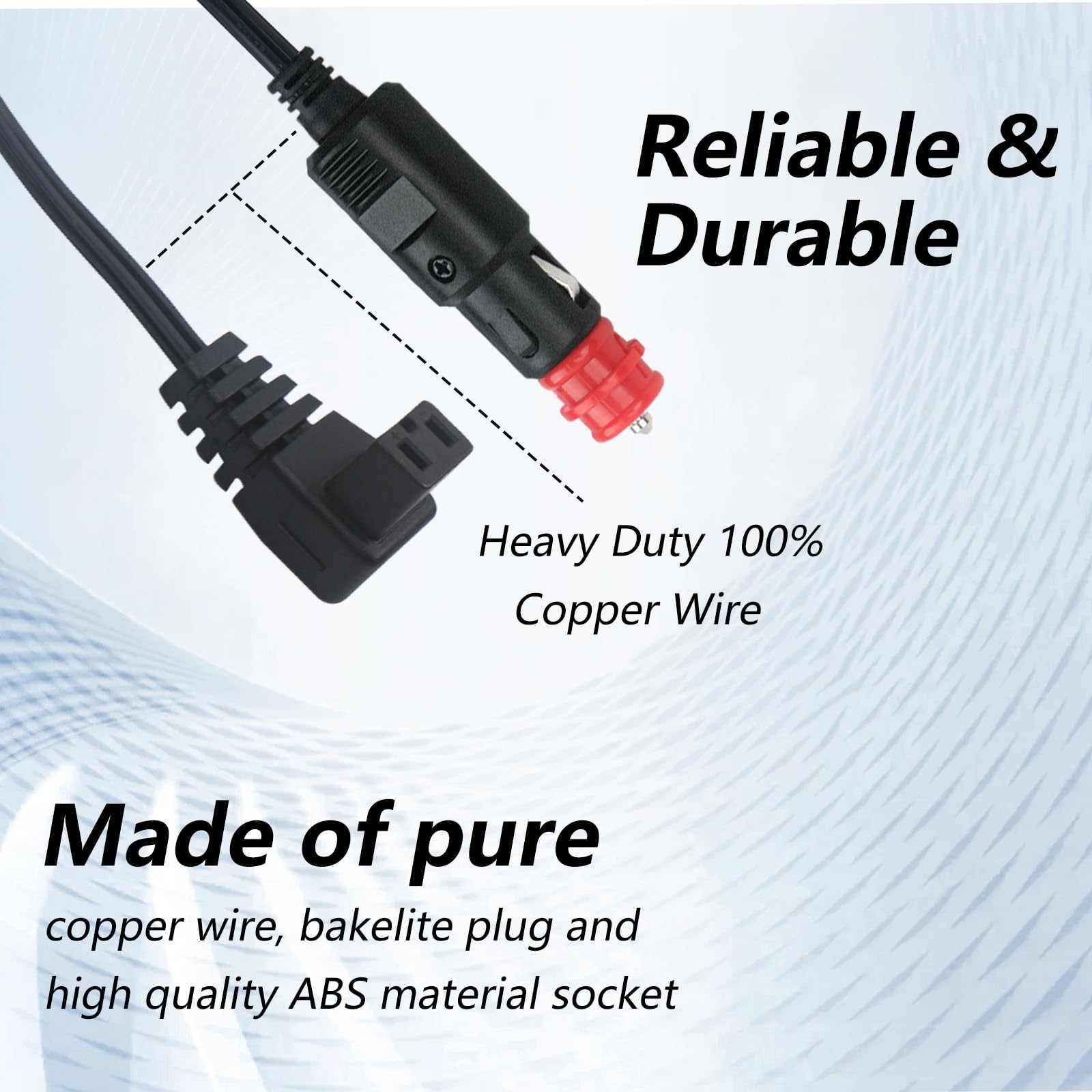 XZGm plug materials and label close-up showing durable construction benefit