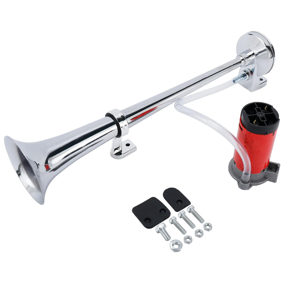 YaeTek front view of single trumpet horn showing compact profile and strong sound
