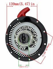 YAMAKATO starter mounted on a mini engine demonstrating direct-fit replacement convenience