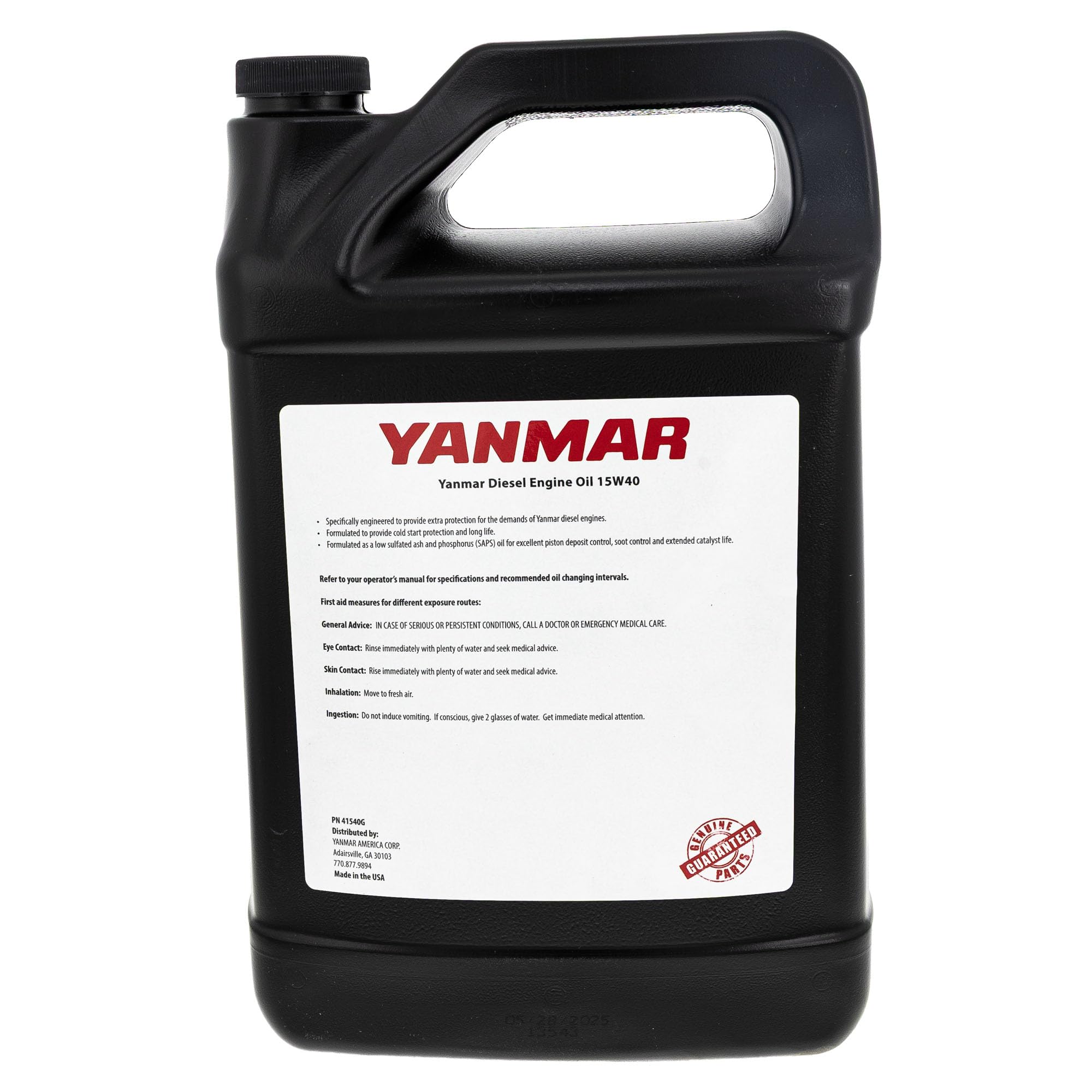 close-up of YANMAR 41540G label and specifications, quick verification of compatibility benefit