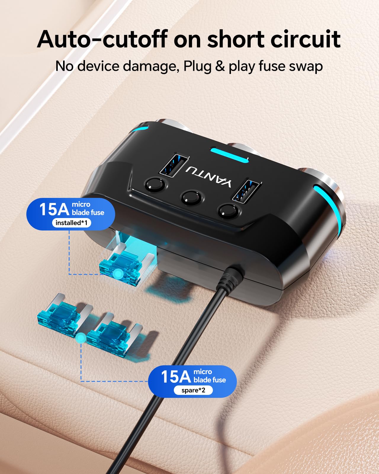 YANTU held in hand for scale showing compact size and portability benefit