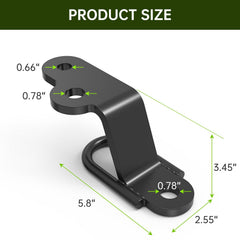 Yantuo close-up of 3/4" ball and 5/8" clevis holes for secure attachments