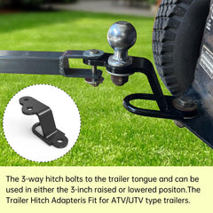 Yantuo hitch mounted on UTV demonstrating bolt-on installation and clearance