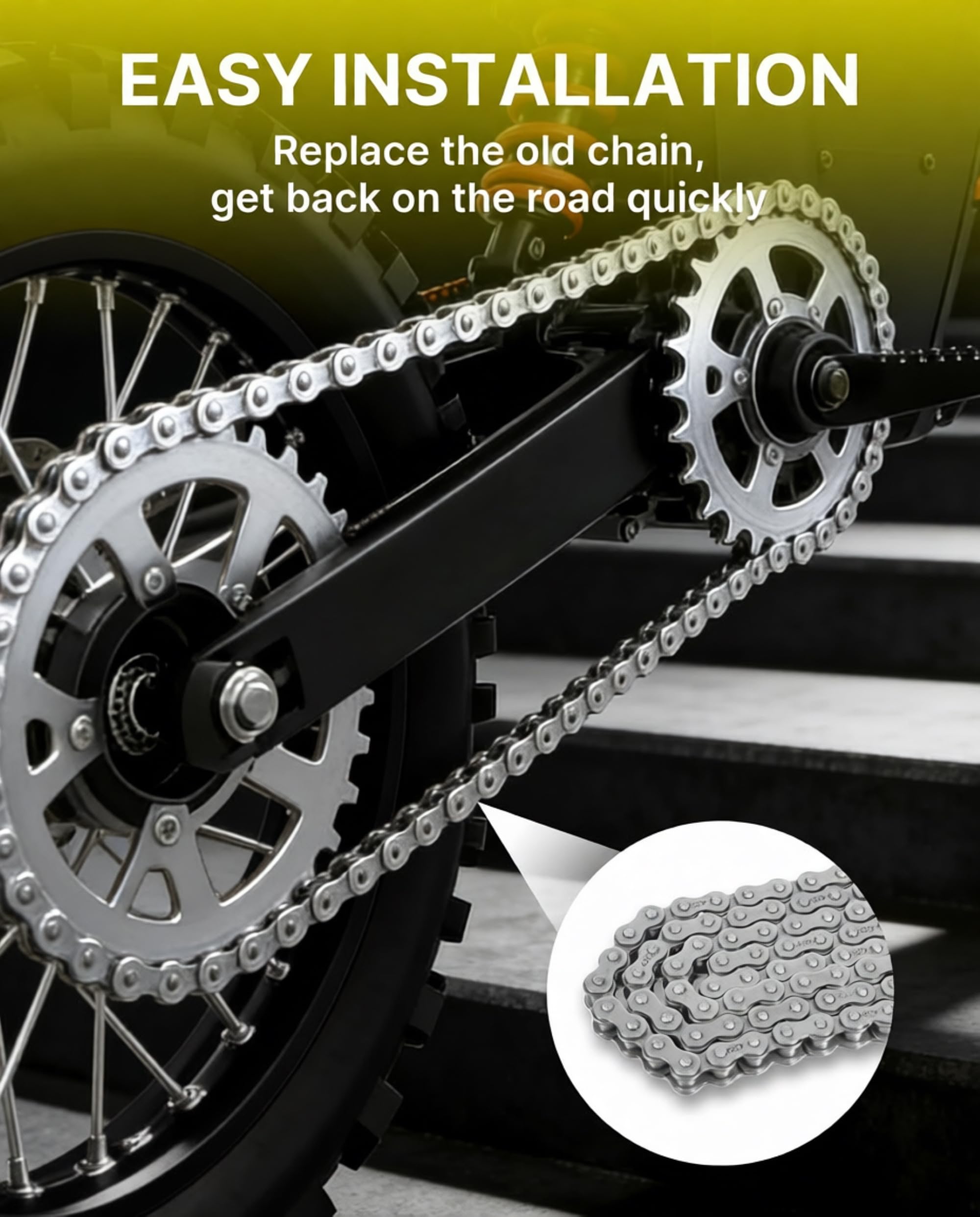 YAORISE chain with hand tools illustrating easy DIY installation benefit