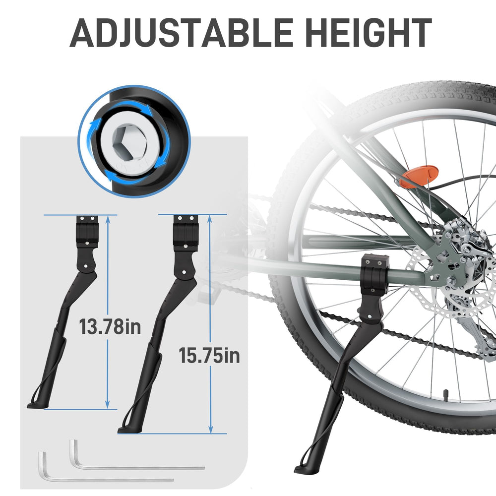 YarYebe kickstand mounted under an e-bike chainstay for clear fit demonstration