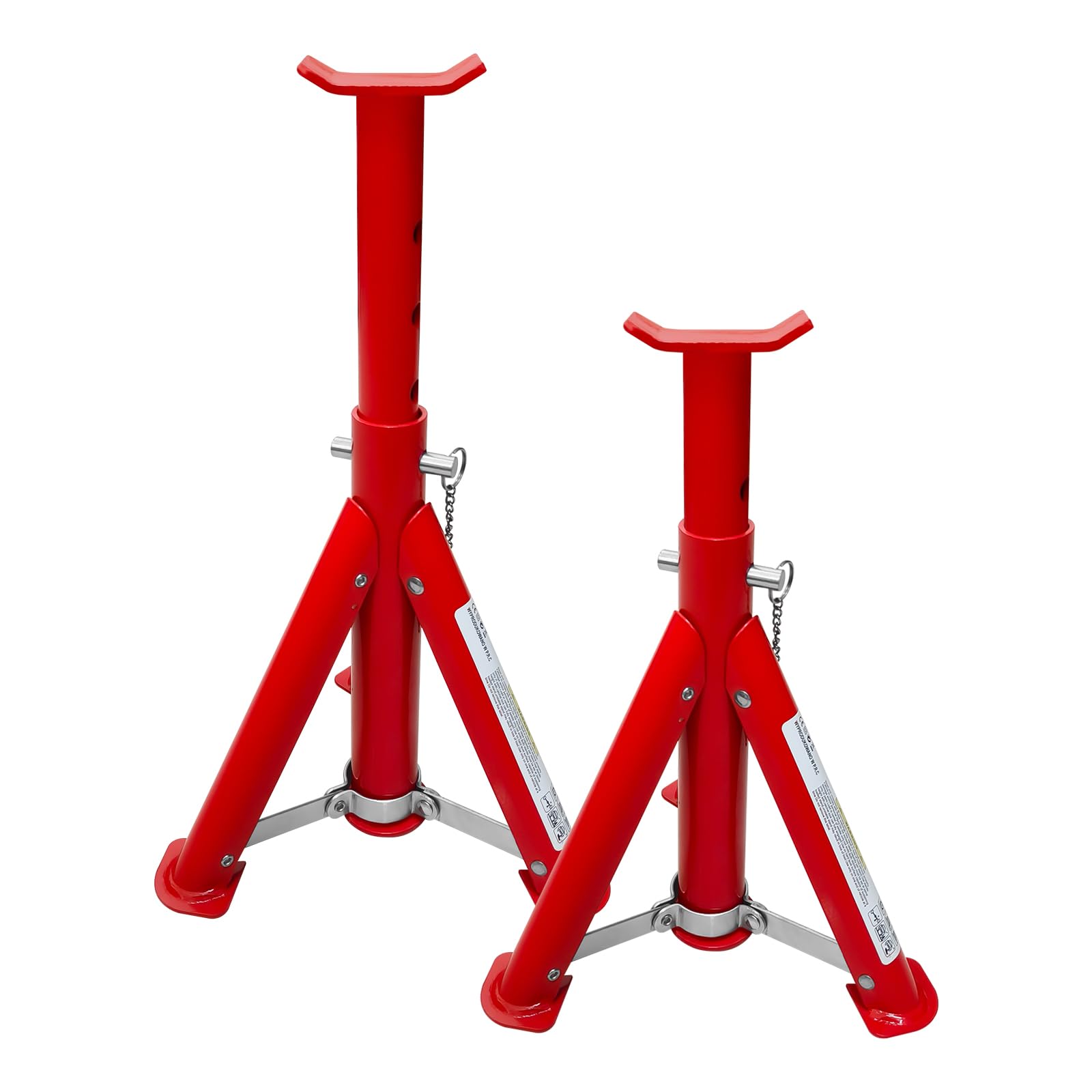 YATOINTO jack stands front view showing pair and red finish for visibility