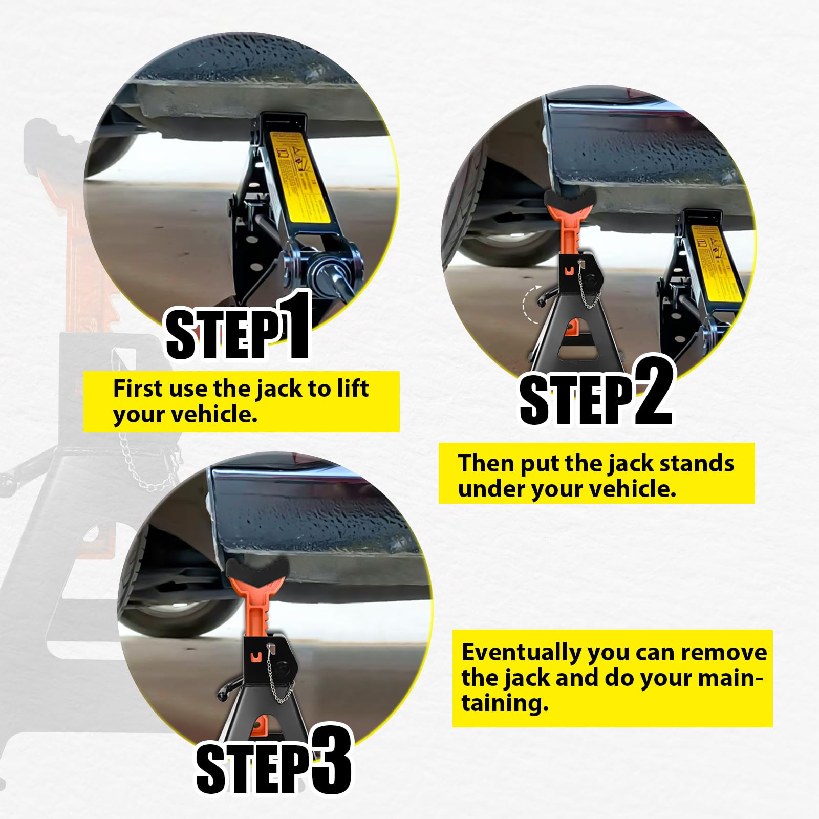YATOINTO in-garage use under car demonstrating stable support during repairs