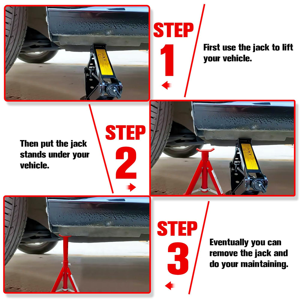YATOINTO jack stands supporting an SUV for confident under-vehicle access