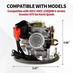 YDO carburetor side with throttle linkage for improved throttle control