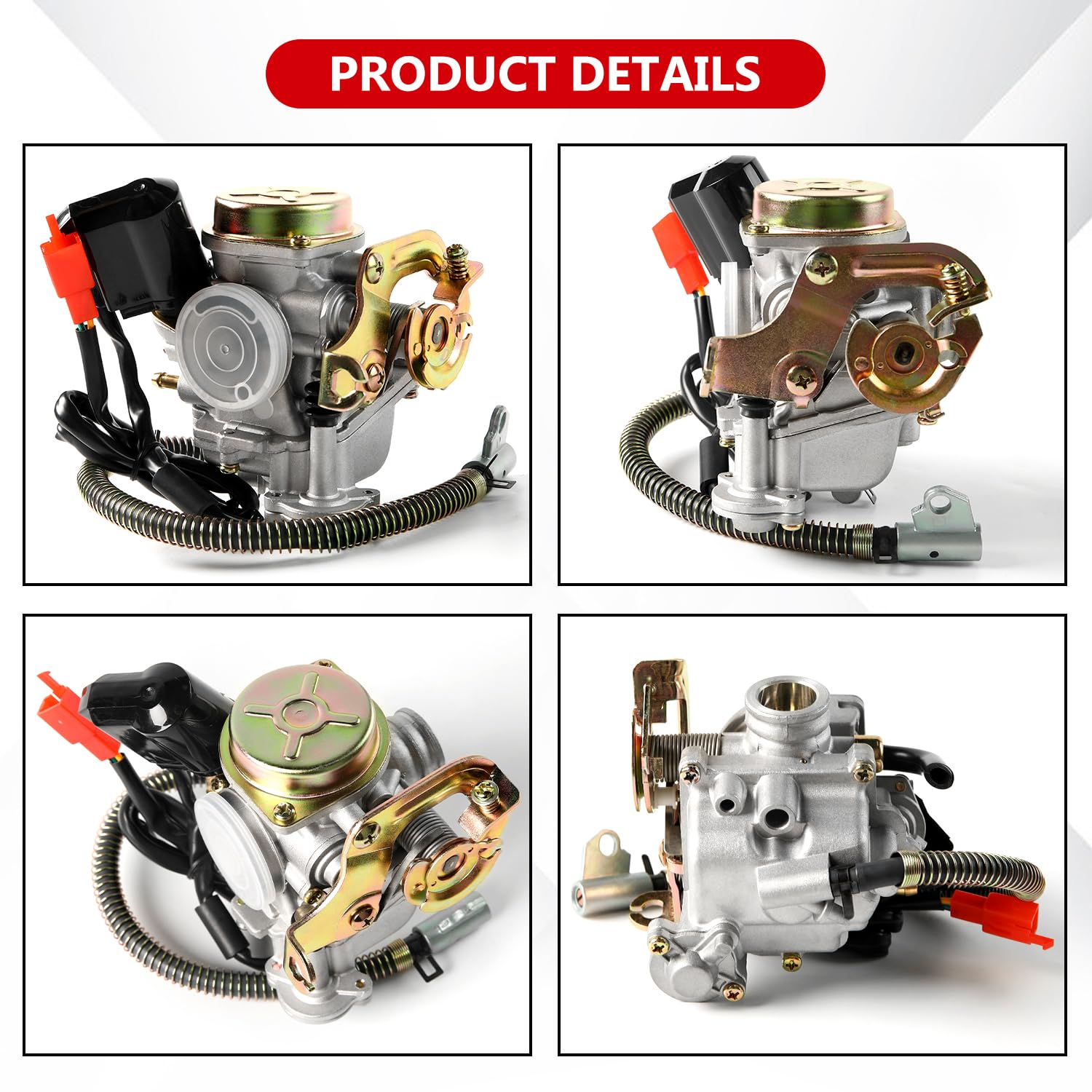 YDO carburetor float bowl closeup showing durable construction benefit