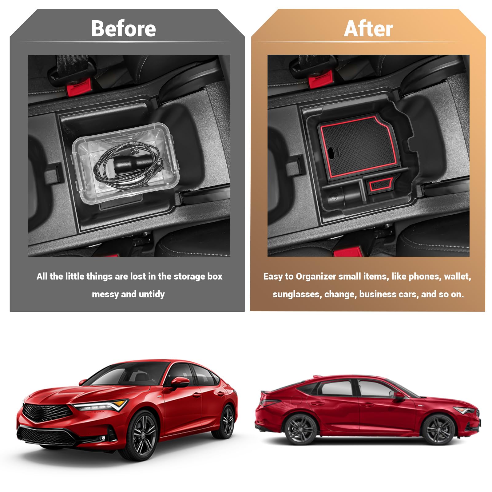 YEE PIN tray in car interior elevating console organization and tidy appearance