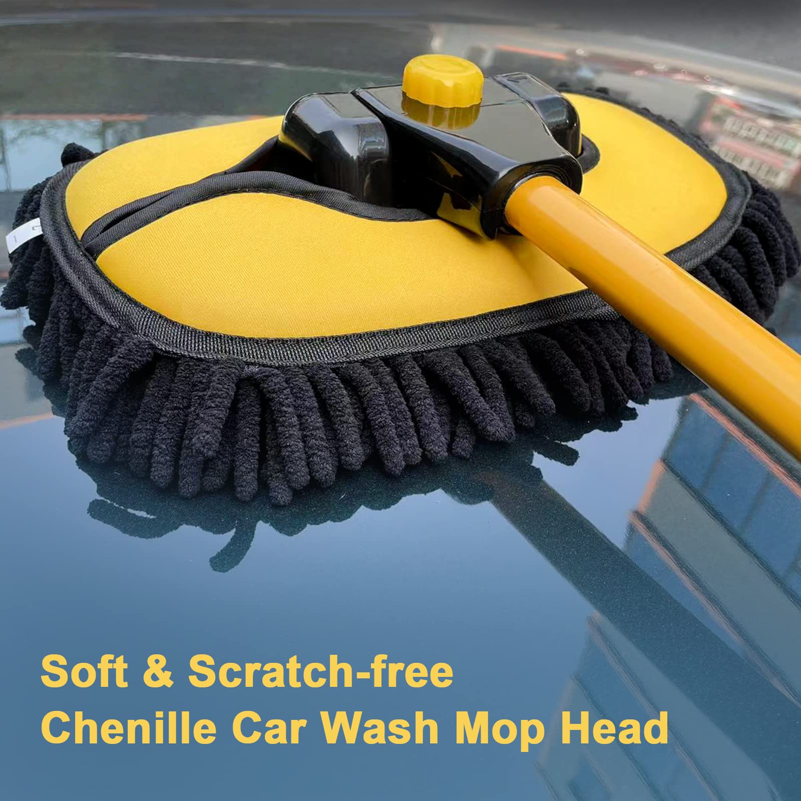 YeewayVeh close-up of chenille microfiber head showing soft fibers that lift dirt gently