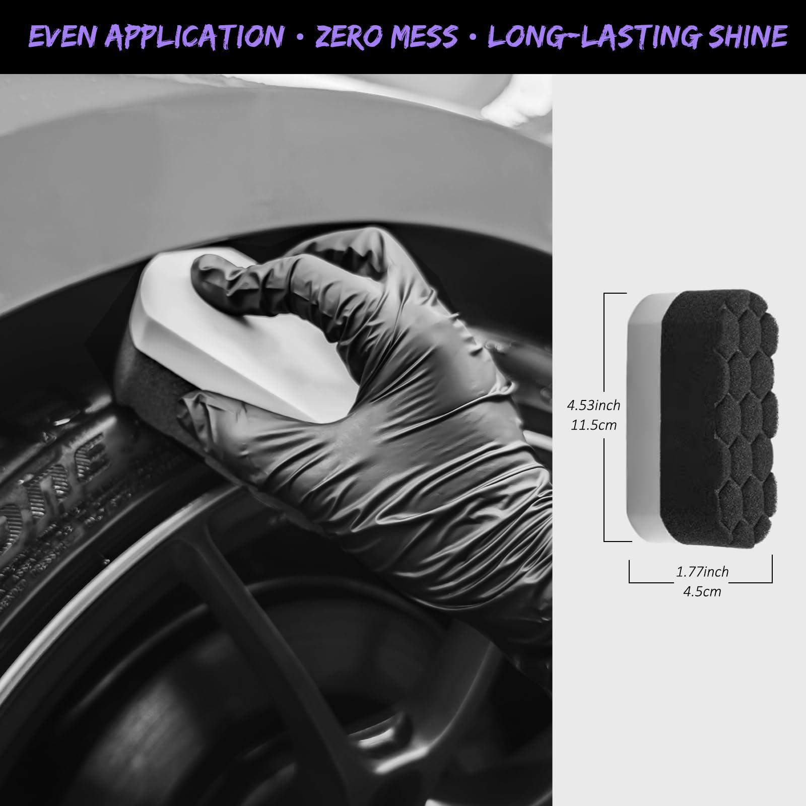 YeewayVeh hex applicator sponge texture for even tire dressing application