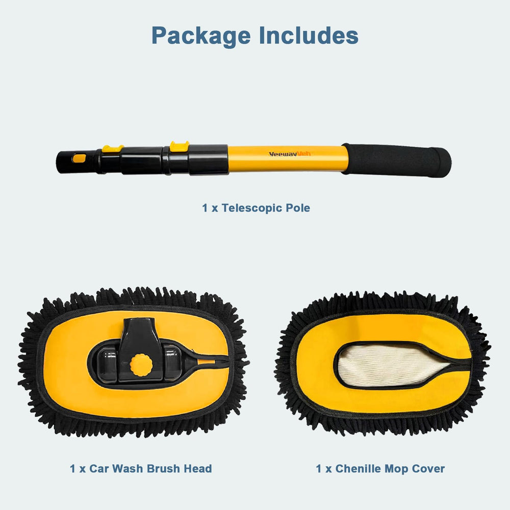 YeewayVeh kit contents laid out showing one brush and one replaceable chenille head