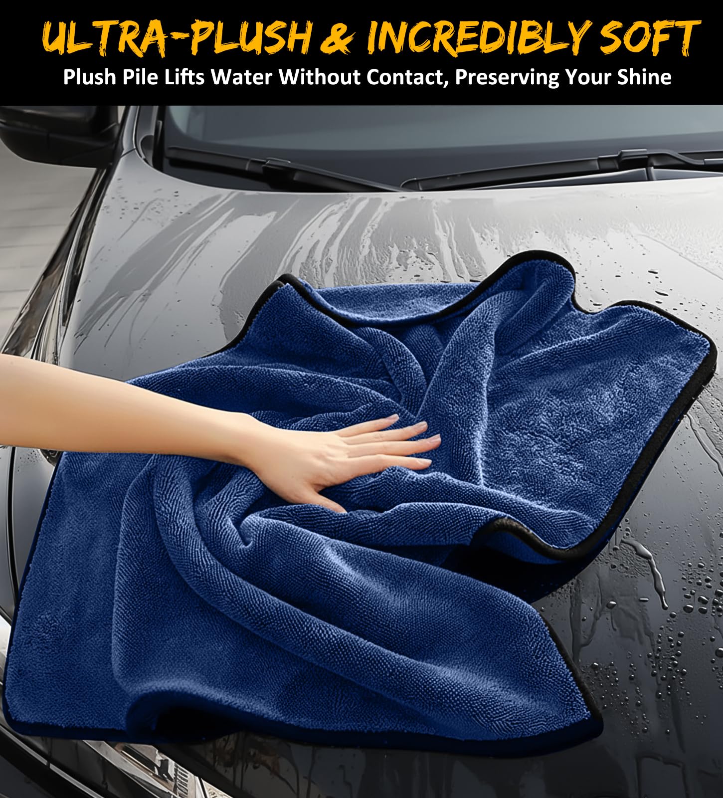 YeewayVeh towel held by hand to show extra-large 48x32 size advantage