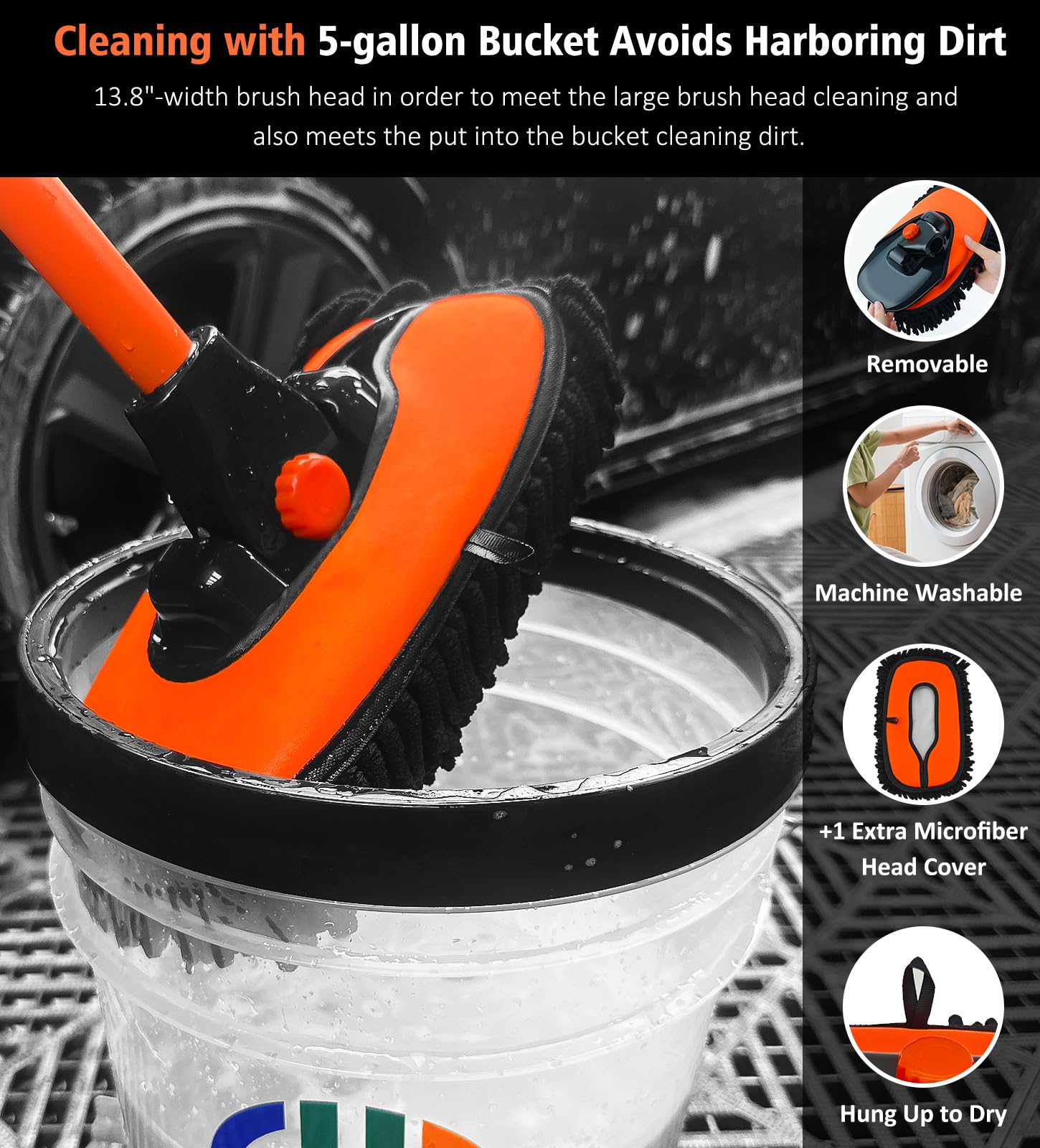 YeewayVeh two replaceable mop heads displayed, swap covers to maintain cleaning power