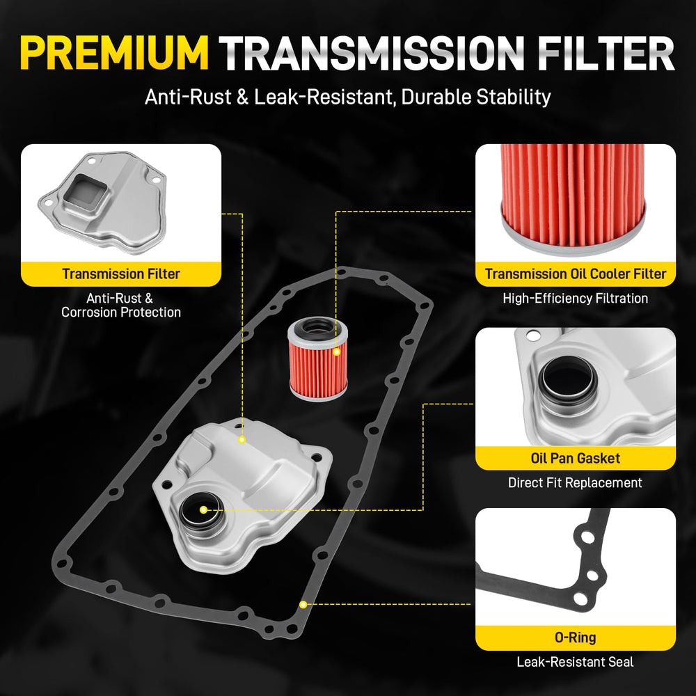 YEHERIT kit components on black background demonstrating included parts for service