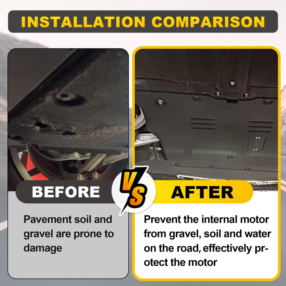 YEHERIT installed on Tesla in road setting demonstrating splash and debris protection