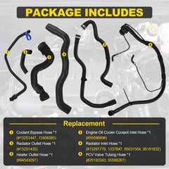 YEHERIT detail of PCV and oil cooler hoses showing flexible material and service readiness