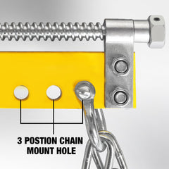 YELLOW JACKET detailed chains and L-bracket assembly securing engine points for reliable attachment
