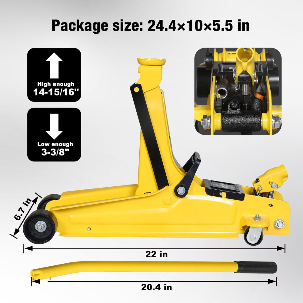 YELLOW JACKET detachable handle attached and removed for storage convenience