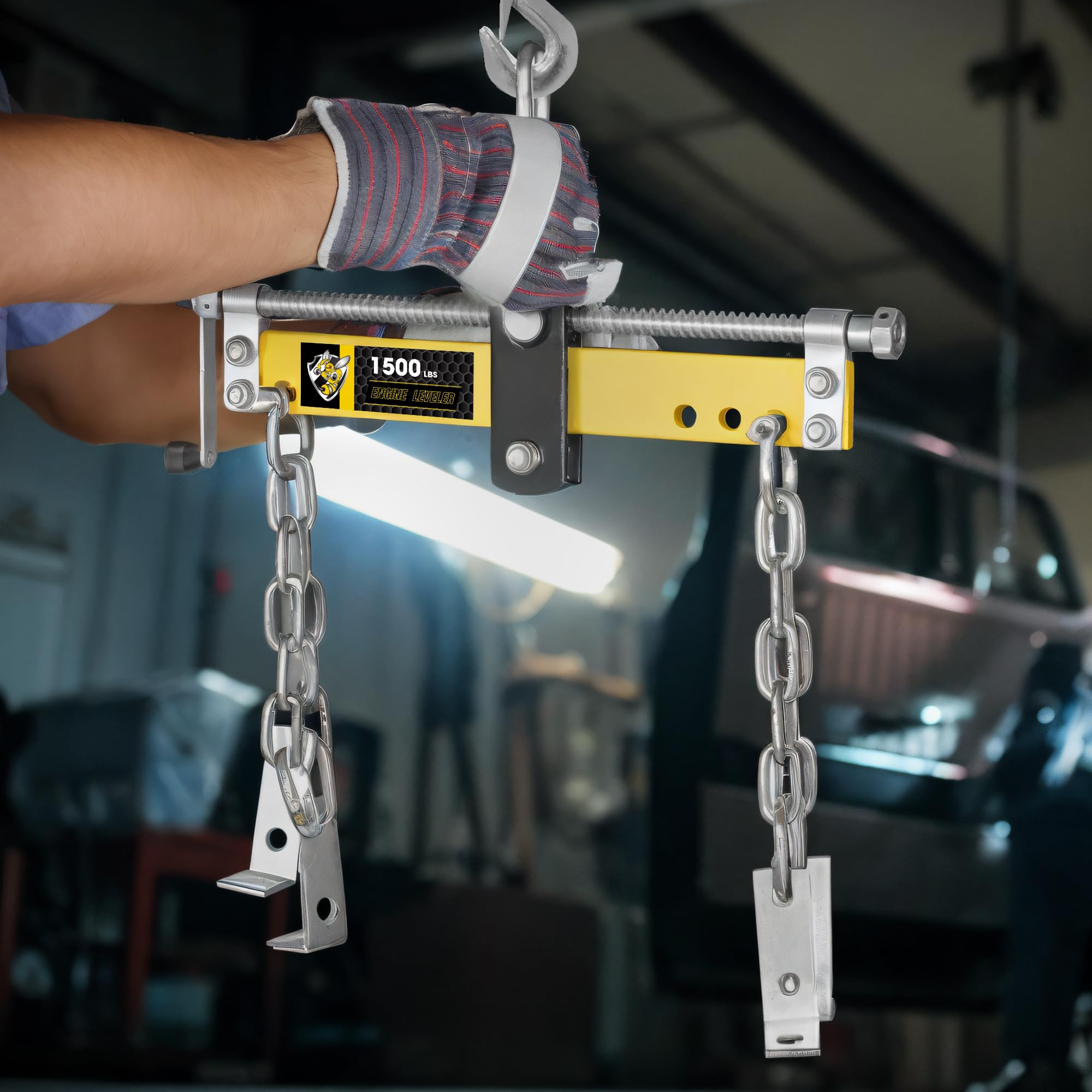 YELLOW JACKET leveler on workbench beside tape measure to show real-world scale