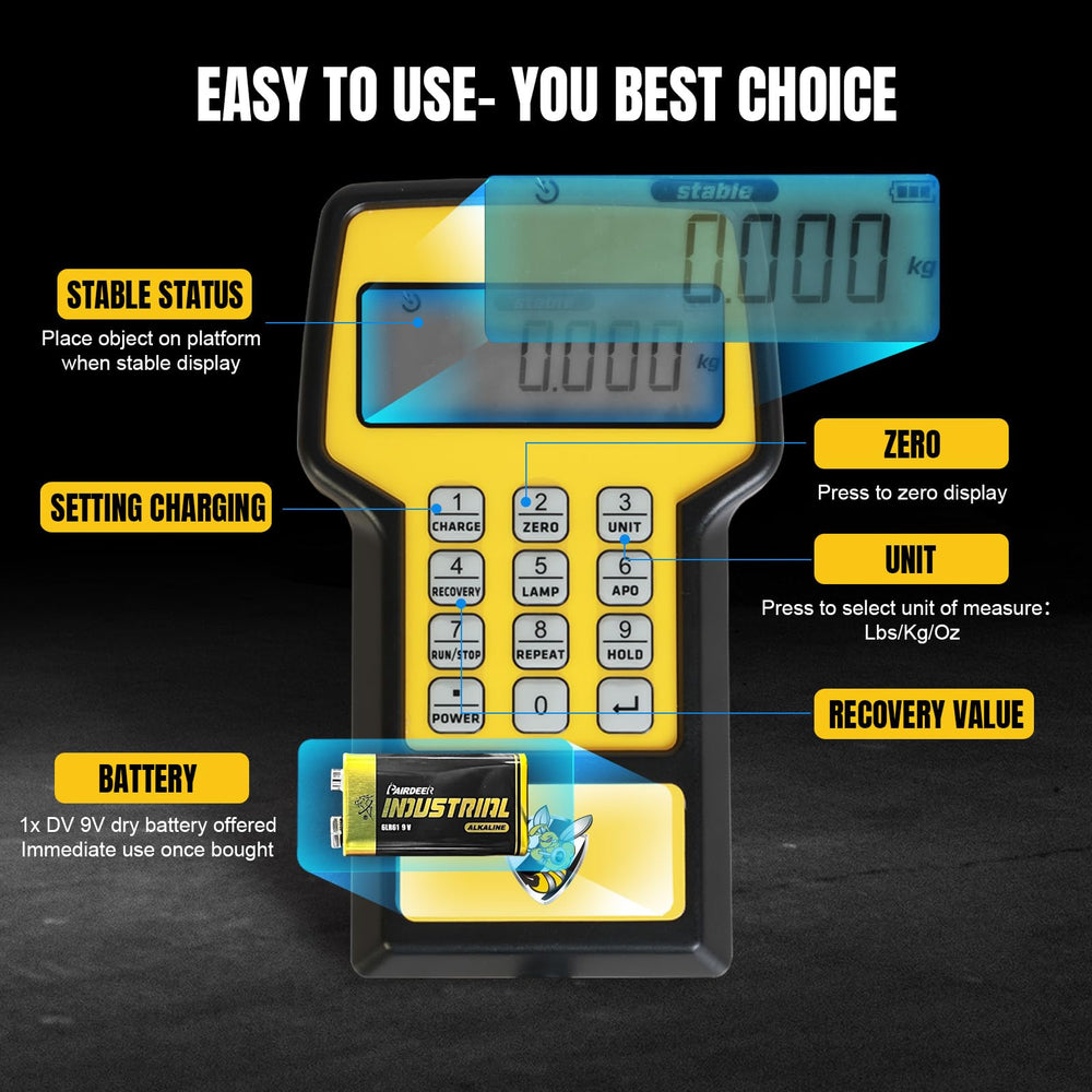 YELLOW JACKET scale with refrigerant tank in place enabling precise charging