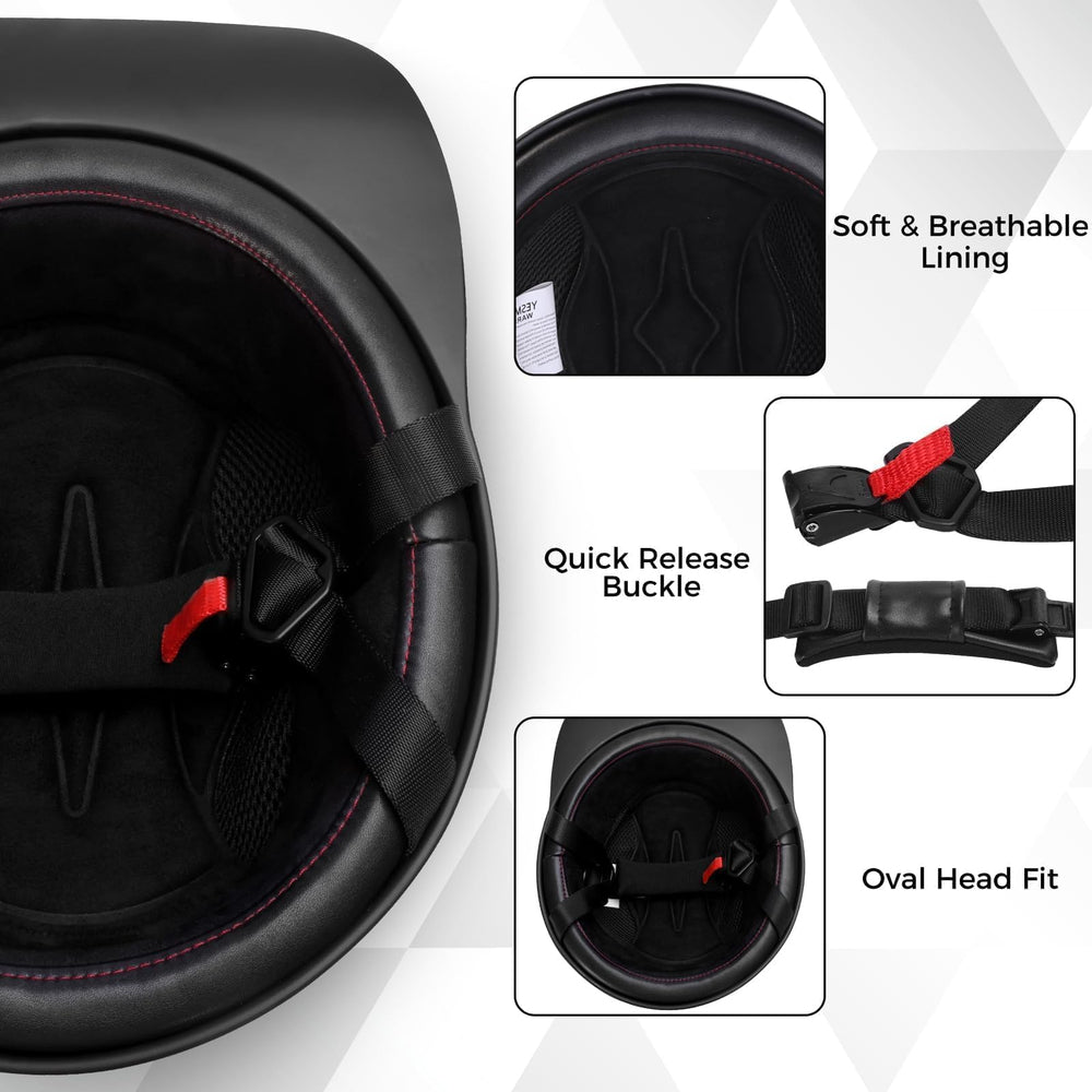 Yesmotor buckle and strap detail demonstrating quick-release convenience and security