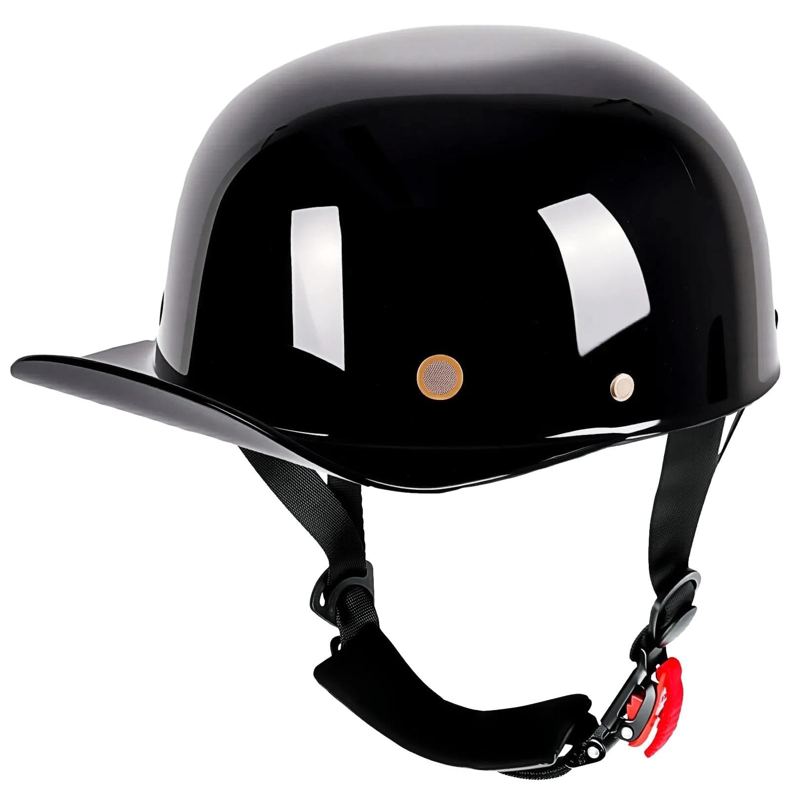 Yesmotor front view of helmet cap showing retro profile and street-ready look