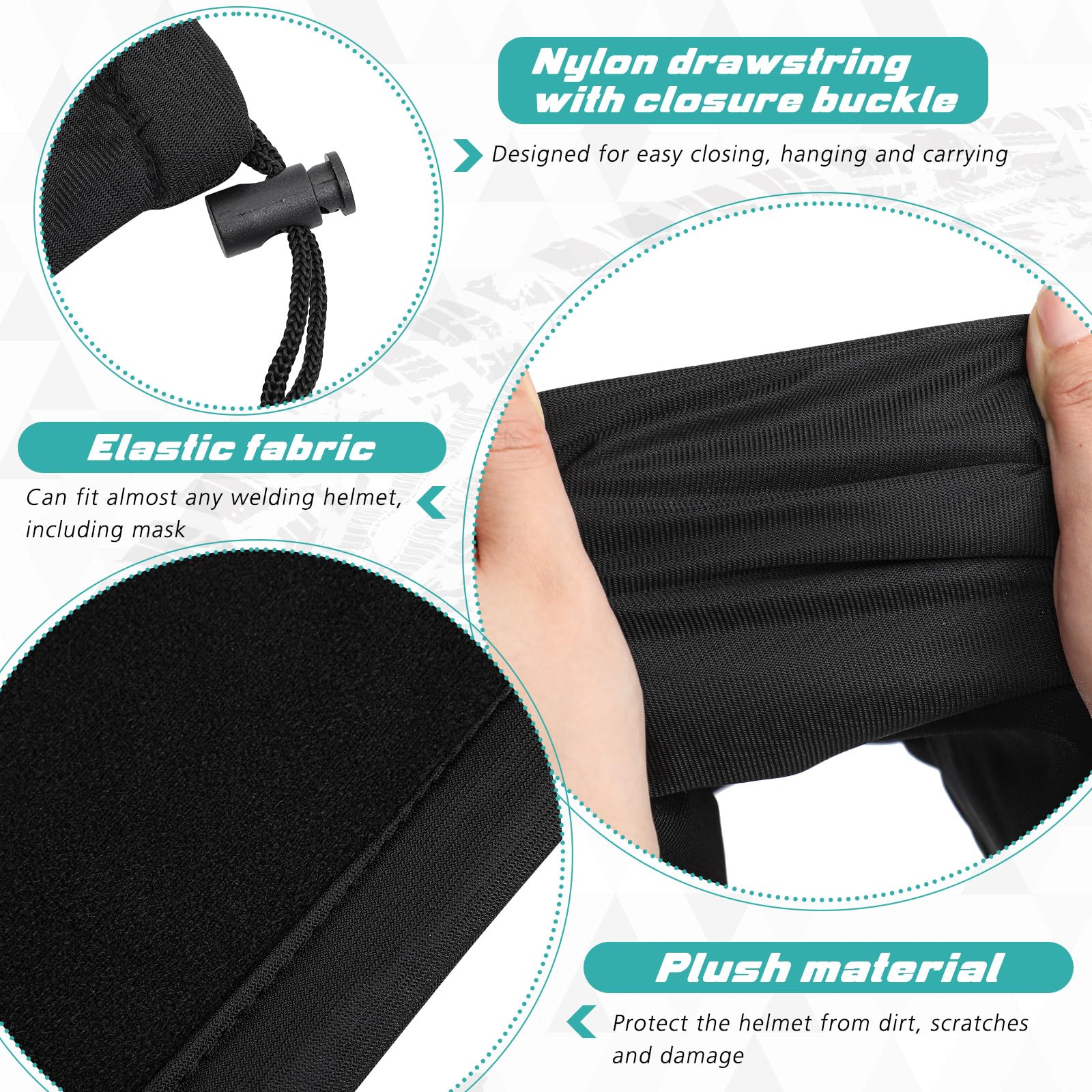 Yeyeplum drawstring lock detail securing helmet during transport