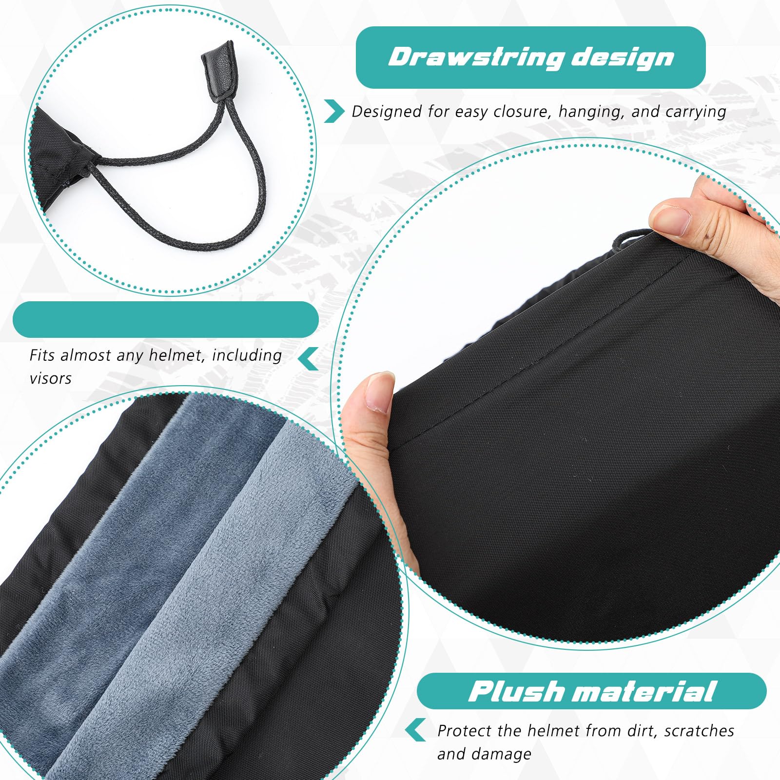 Yeyeplum helmet inside bag showing roomy fit and surface protection