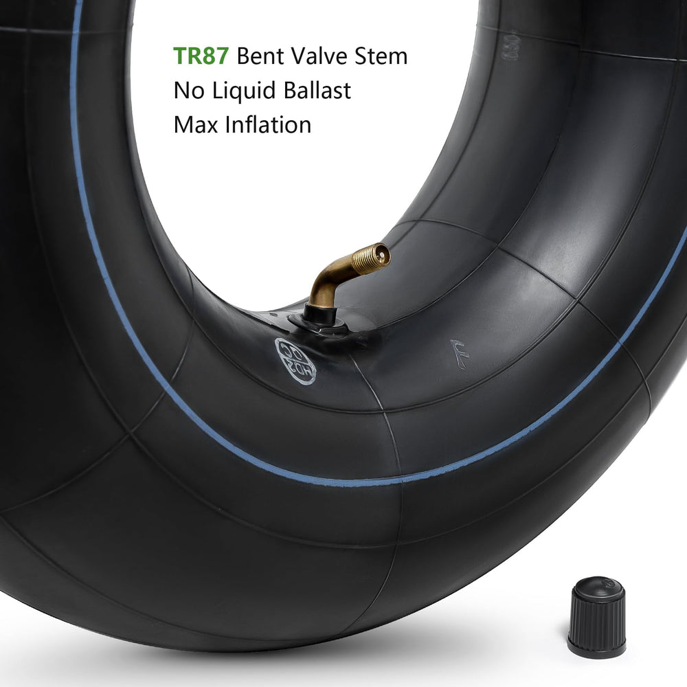 YeYouC inner tube installed on a lawn tractor illustrating smoother ride benefit