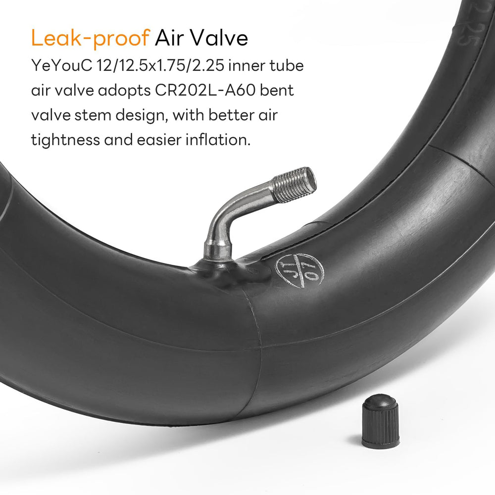 YeYouC inflated tube next to ruler showing correct 12/12.5 inch sizing for fit confirmation