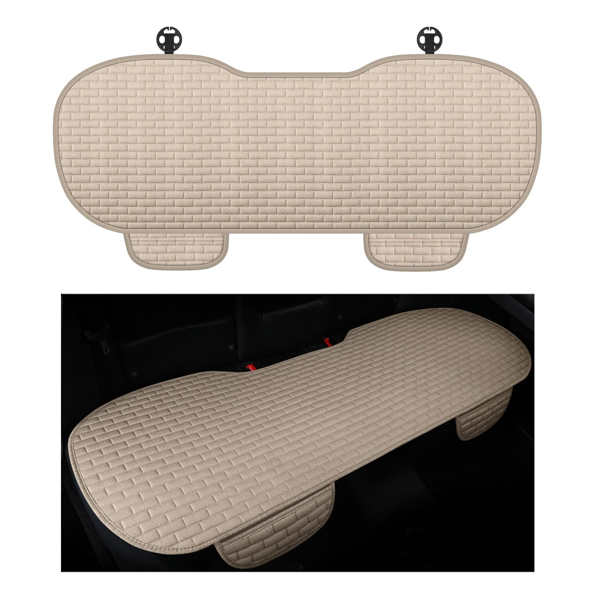YGDMD rear seat cover front view showing full coverage and neat fit benefits interior protection