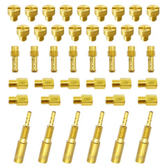 YGQ carburetor kit front layout showing all 42 jets and case for easy selection